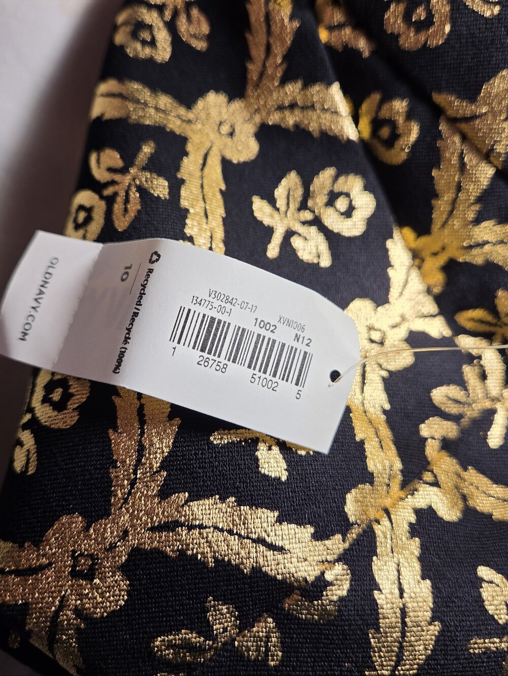 Old Navy Pixie Mid-Rise Gold Black Brocade Ankle Pants 10 - Picture 9 of 12
